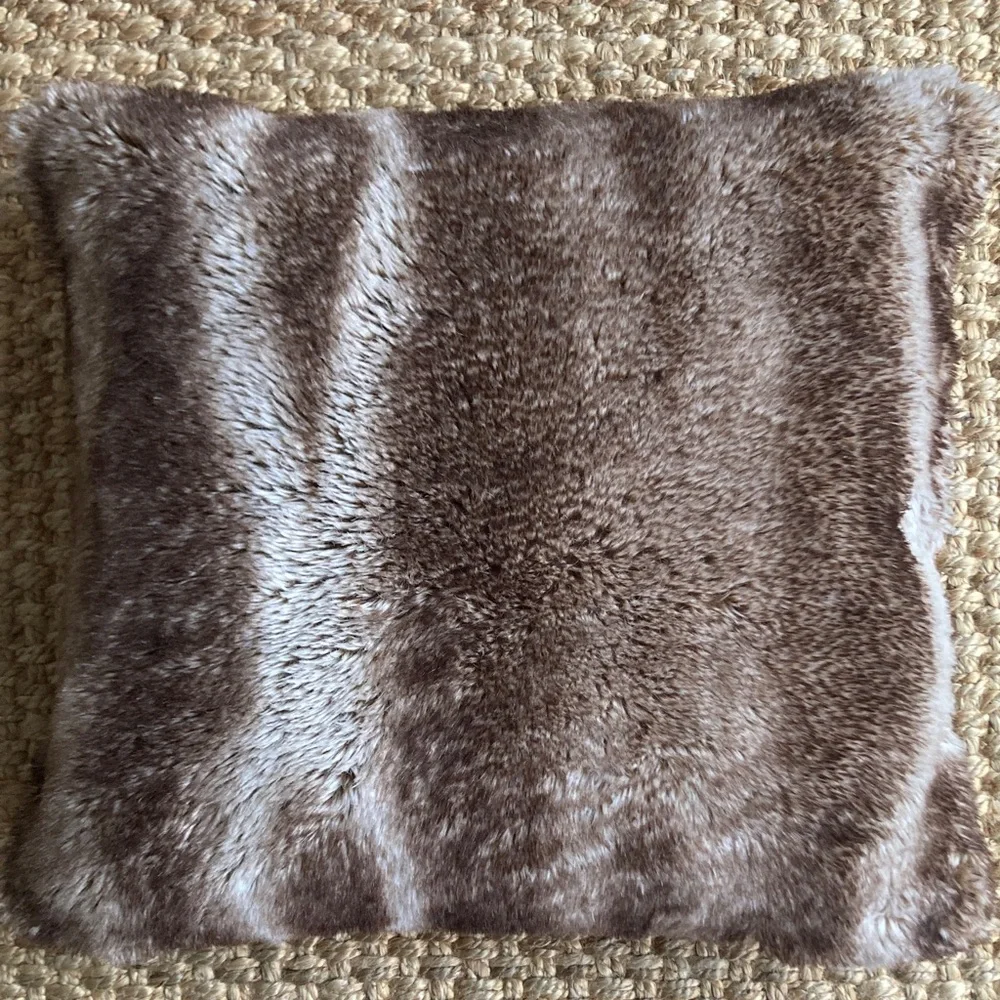 Pottery Barn 18” Square Faux Fur Down Filled Throw Pillow